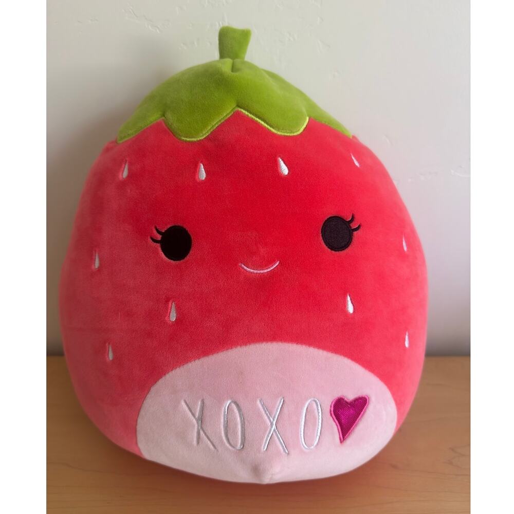 Squishmallow 16" Scarlet the Strawberry Valentine's Day Plush - XOXO Heart Rare
